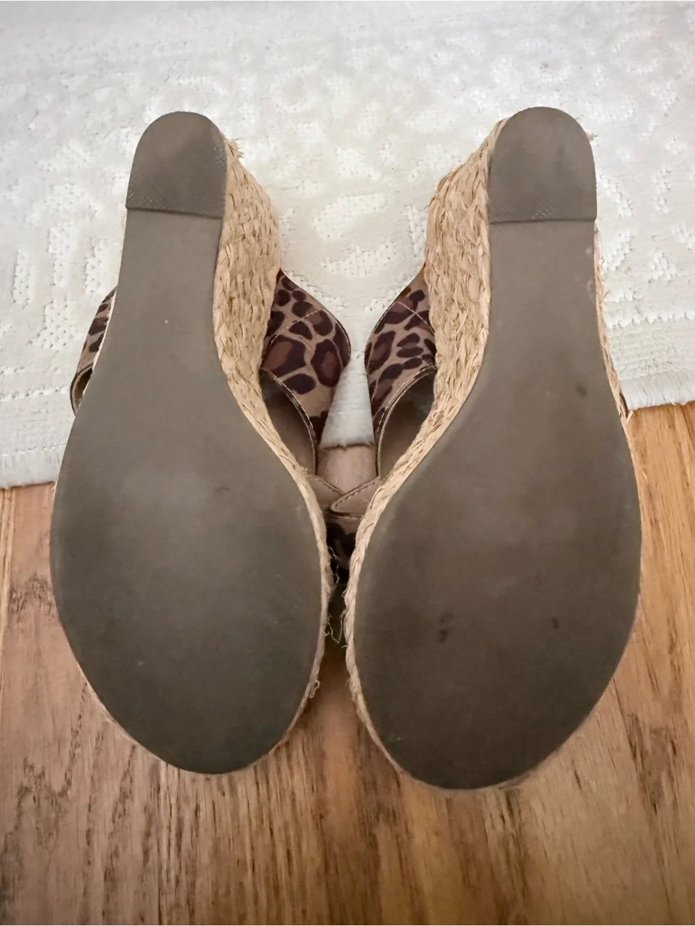 Dolce Vita Leopard Print Espadrille Wedge Slides - Brown/Black